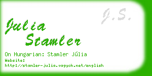 julia stamler business card